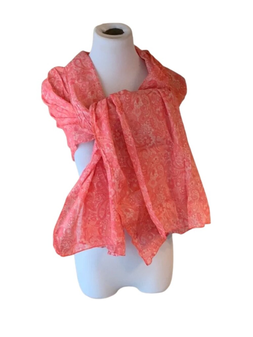Lands' End Coral Paisley Wrap